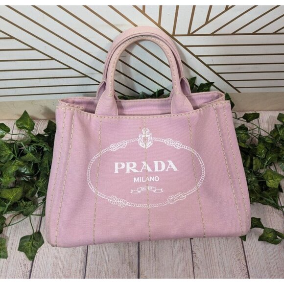 PRADA 1BG439 CANAPA 2Way Hand Bag ALABASTRO Light Pink WITH STRAP - Picture 1 of 15